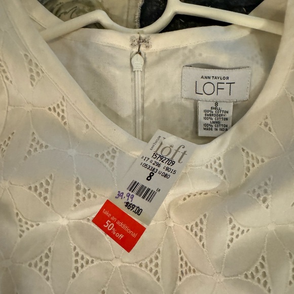 NWT Loft White Eyelet Dress (8) - Picture 2 of 2